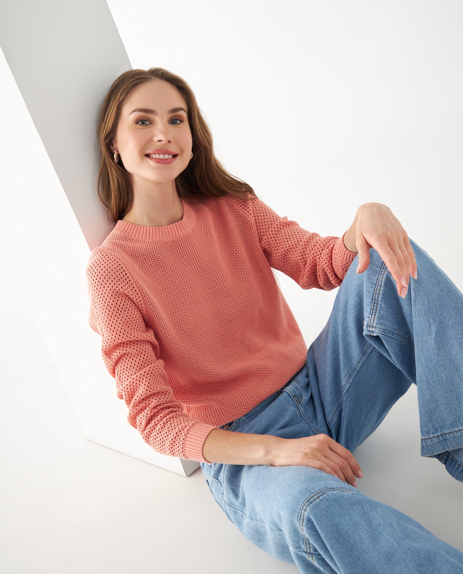 Buzo tejido clásico para mujer - Rosa 34_661F200_ROS112511_6