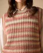 Chaleco tejido cuello redondo silueta relajada - Rosa
