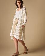 Cardigan tejido manga larga cuello redondo - Crudo