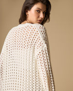 Cardigan tejido manga larga cuello redondo - Crudo