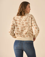 Suéter tejido de diseño cerrado para mujer - Beige