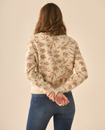 Suéter tejido de diseño cerrado para mujer - Beige