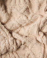 Chaleco tejido con diseño de trenzas y rombos cuello redondo - Beige