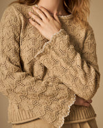 Chaleco tejido con cuello media perilla - Beige