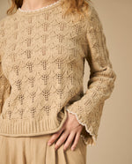 Chaleco tejido con cuello media perilla - Beige