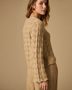 Chaleco tejido con cuello media perilla - Beige