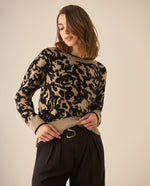 Tejido cuello redondo para mujer  - Negro
