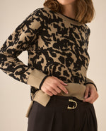 Tejido cuello redondo para mujer  - Negro