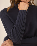 Buzo de cuello alto para mujer  - Azul