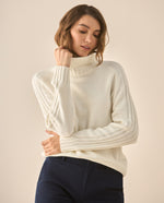 Buzo de cuello alto para mujer  - Crudo