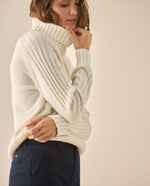 Buzo de cuello alto para mujer  - Crudo