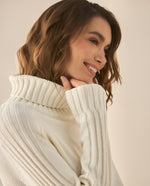 Buzo de cuello alto para mujer  - Crudo