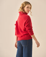 Buzo de cuello alto para mujer  - Rojo
