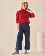 Buzo de cuello alto para mujer  - Rojo