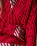 Suéter tejido cuello alto - Rojo