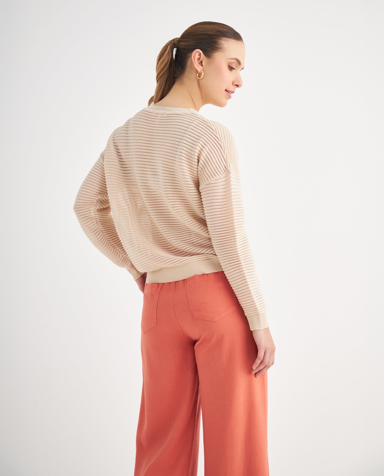 Buzo de tela texturizada para mujer - Beige 34_669F208_BEI130607_4