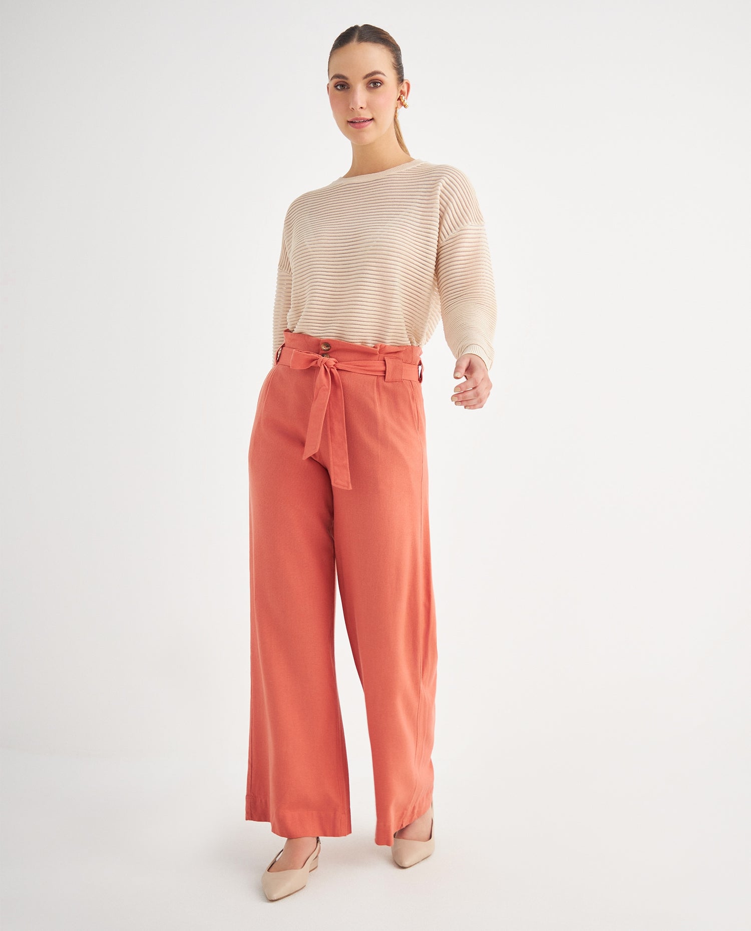 Buzo de tela texturizada para mujer - Beige