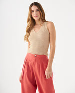 Camisa manga sisa tejida - Beige