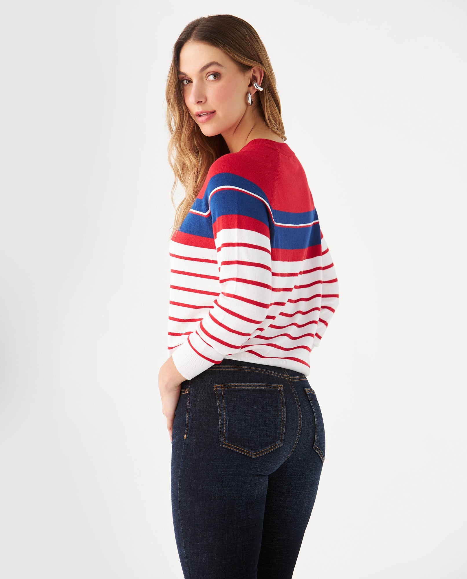 Suéter con diseño a rayas para mujer - Crudo 34_669F220_CRU111001_4