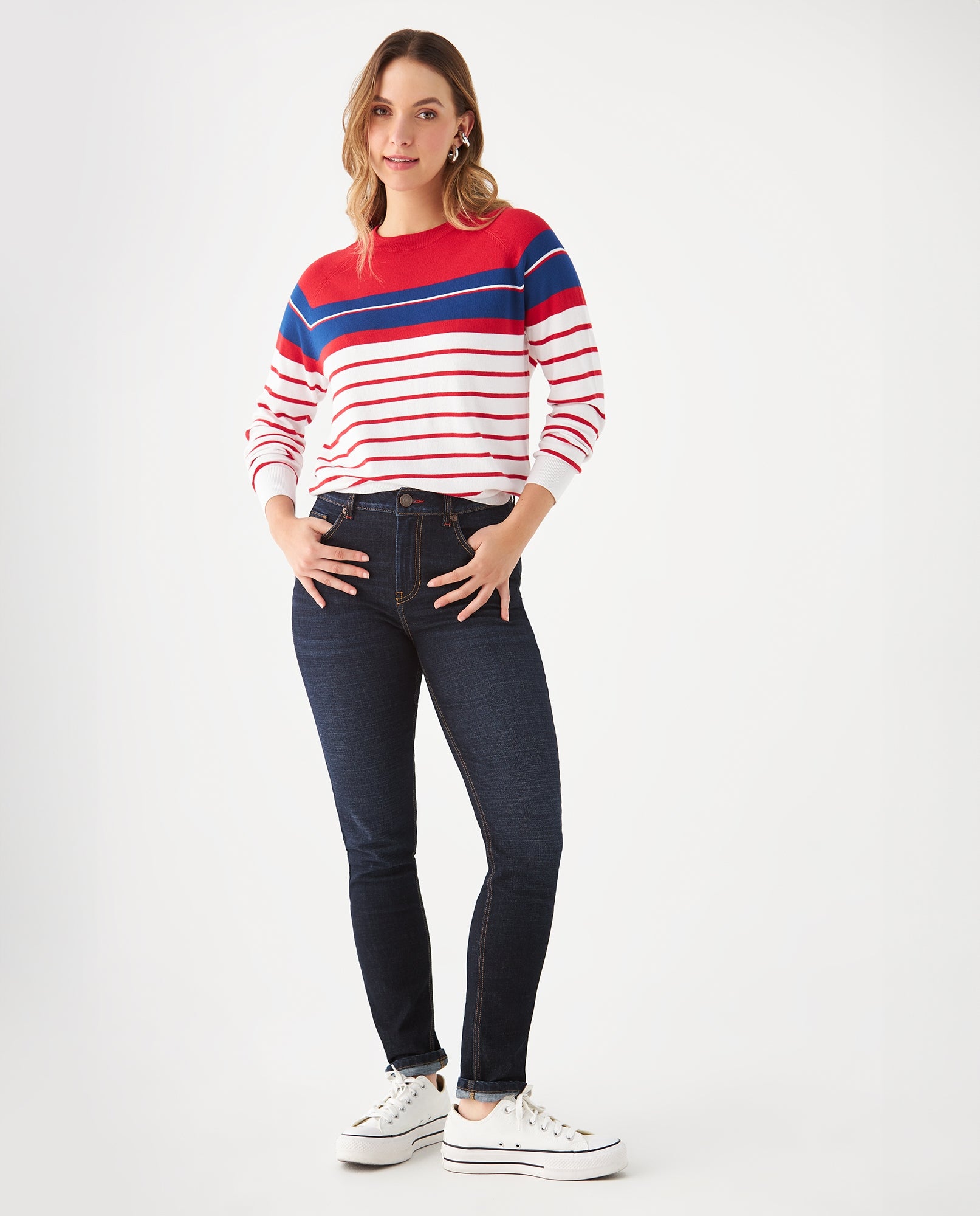Suéter con diseño a rayas para mujer - Crudo 34_669F220_CRU111001_6