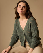 Cardigan Verde con Diseño Calado - Verde