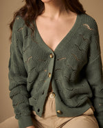 Cardigan Verde con Diseño Calado - Verde