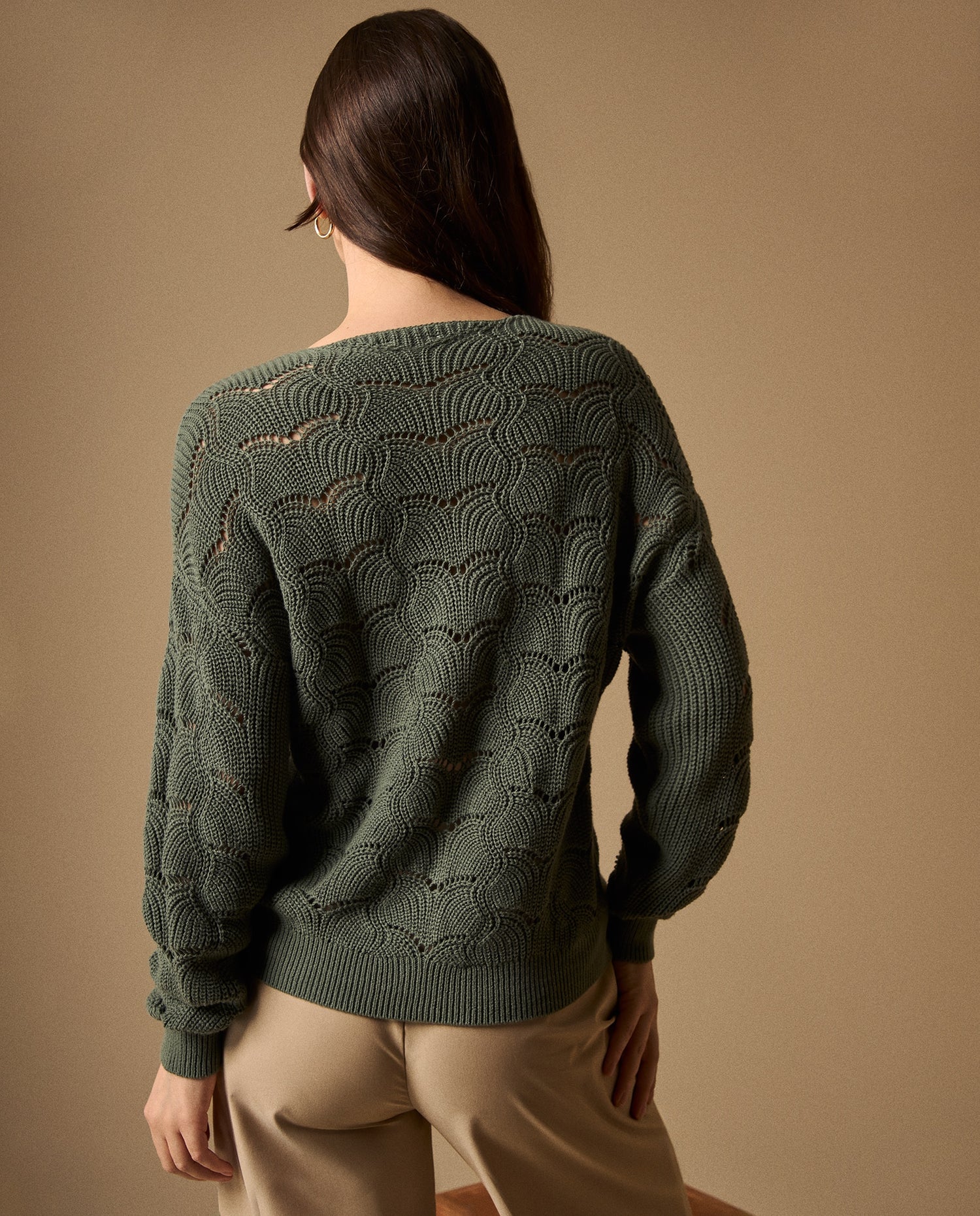 Cardigan Verde con Diseño Calado - Verde