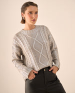 Suéter tejido cuello tortuga - Gris
