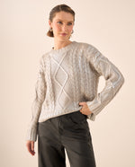 Suéter tejido cuello tortuga - Gris