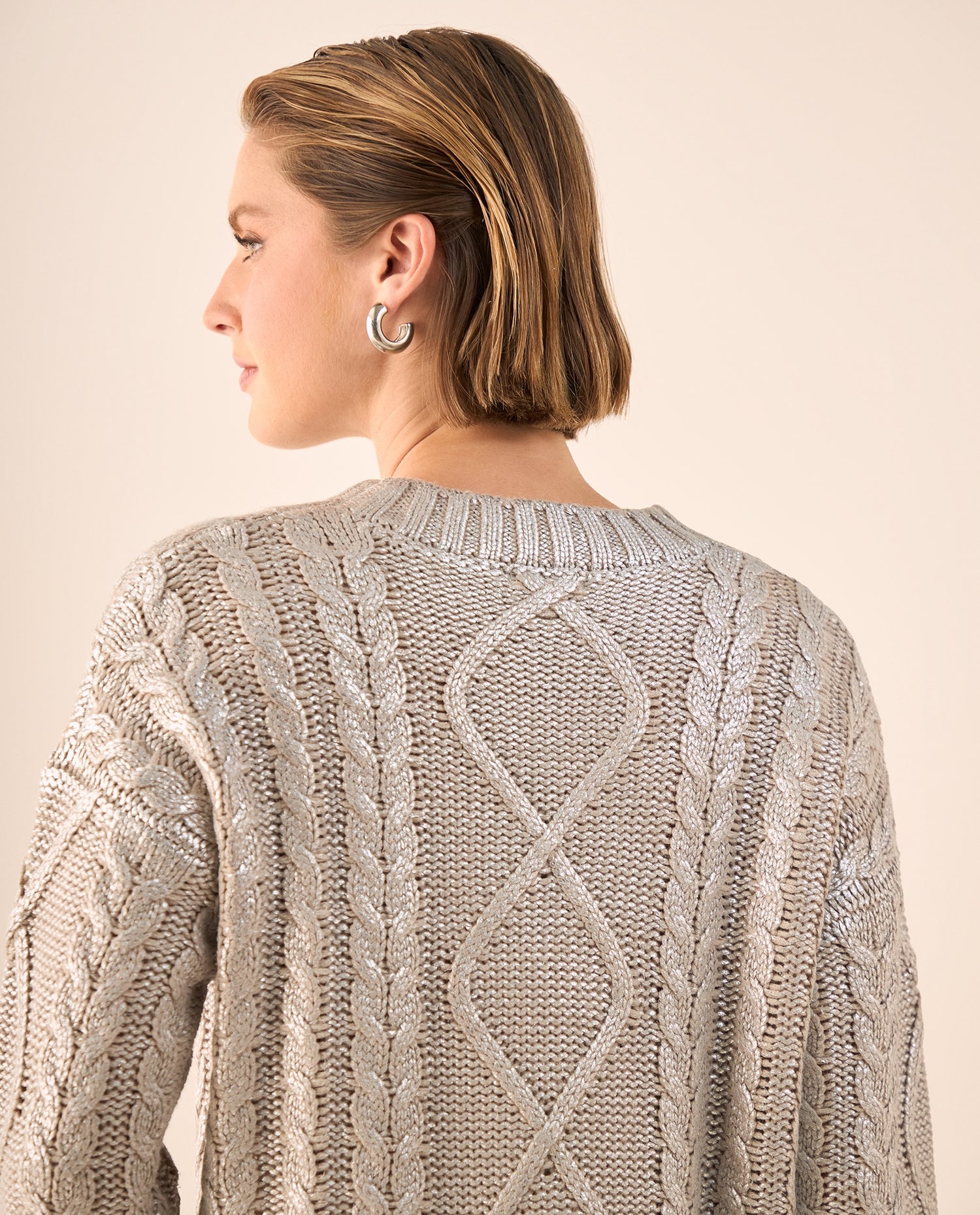 Suéter tejido cuello tortuga - Gris