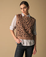 Chaleco Tejido Animal Print Beige - Beige