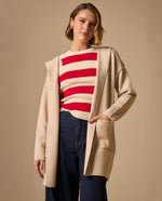 Suéter Tejido Beige con Capucha - Beige
