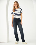 Jean Stright fit cuatro bolsillos para mujer - Azul