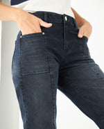 Jean Stright fit cuatro bolsillos para mujer - Azul