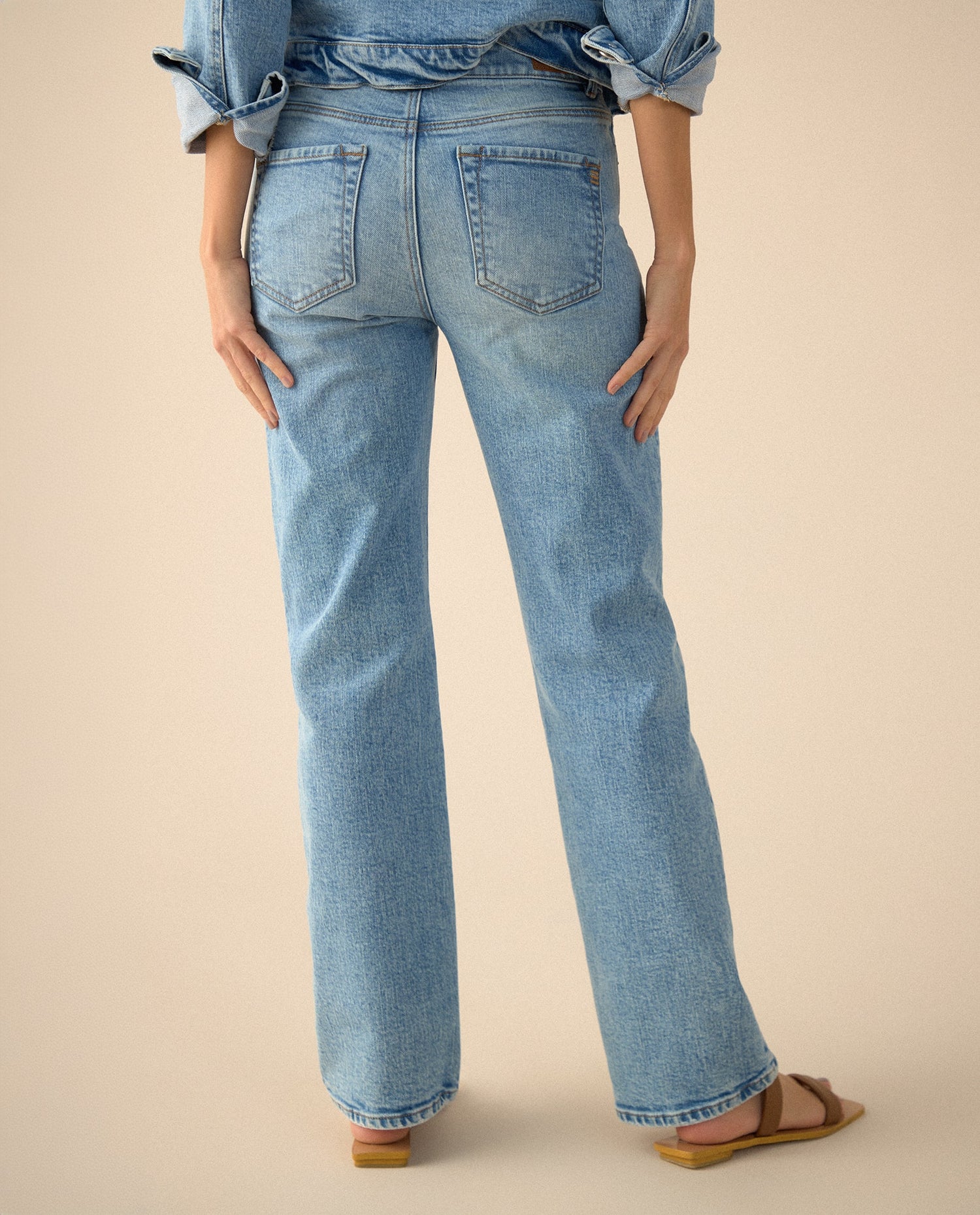 Jean Straight bota recta para mujer - Azul