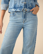 Jean Straight bota recta para mujer - Azul