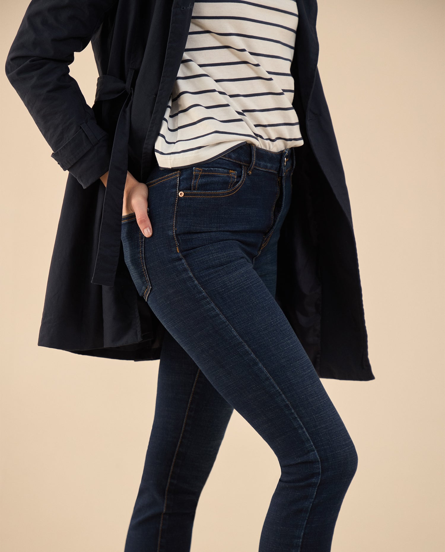 Jean Skinny de tono oscuro para mujer - Azul