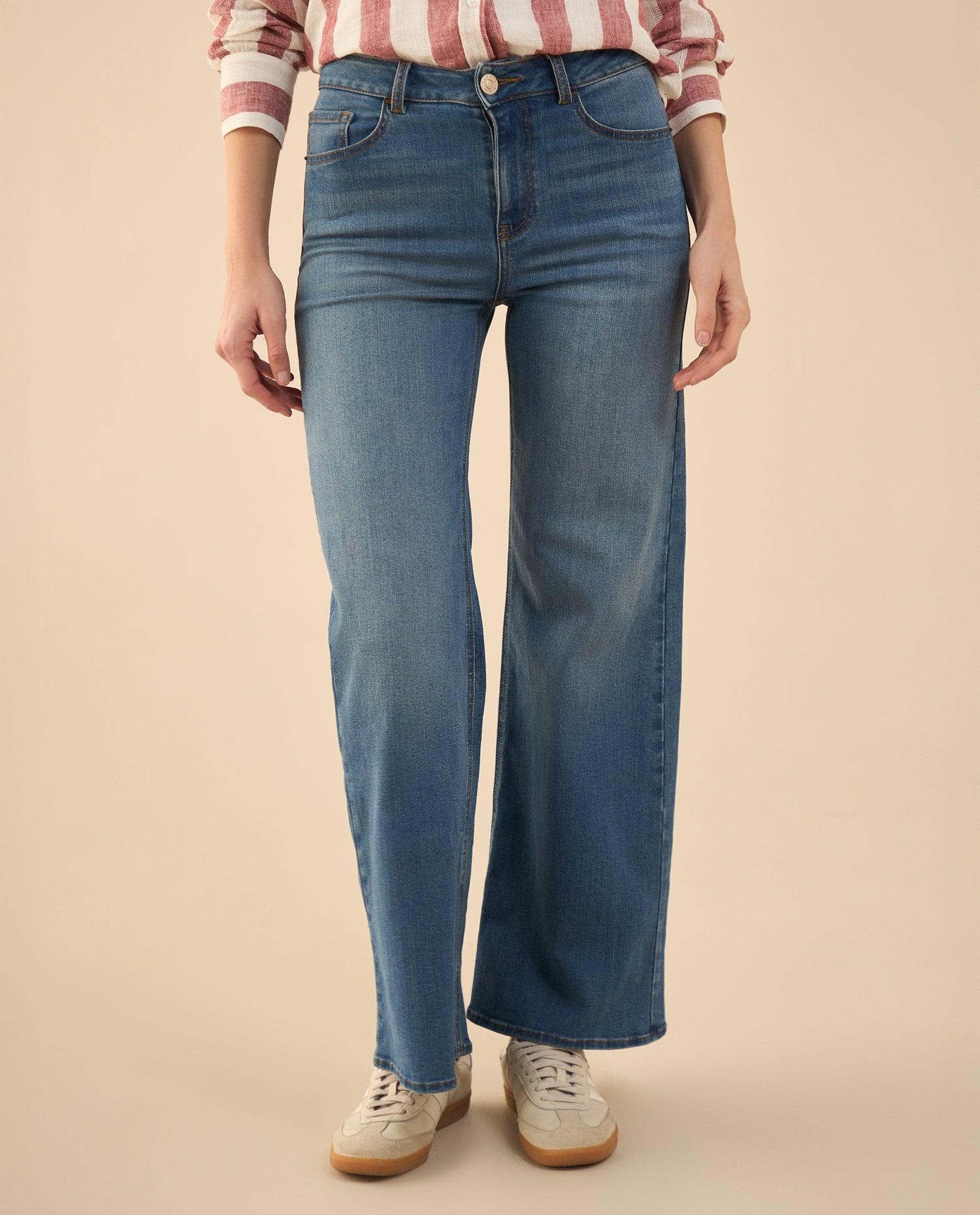 Jean Wide Leg tono medio para mujer - Azul