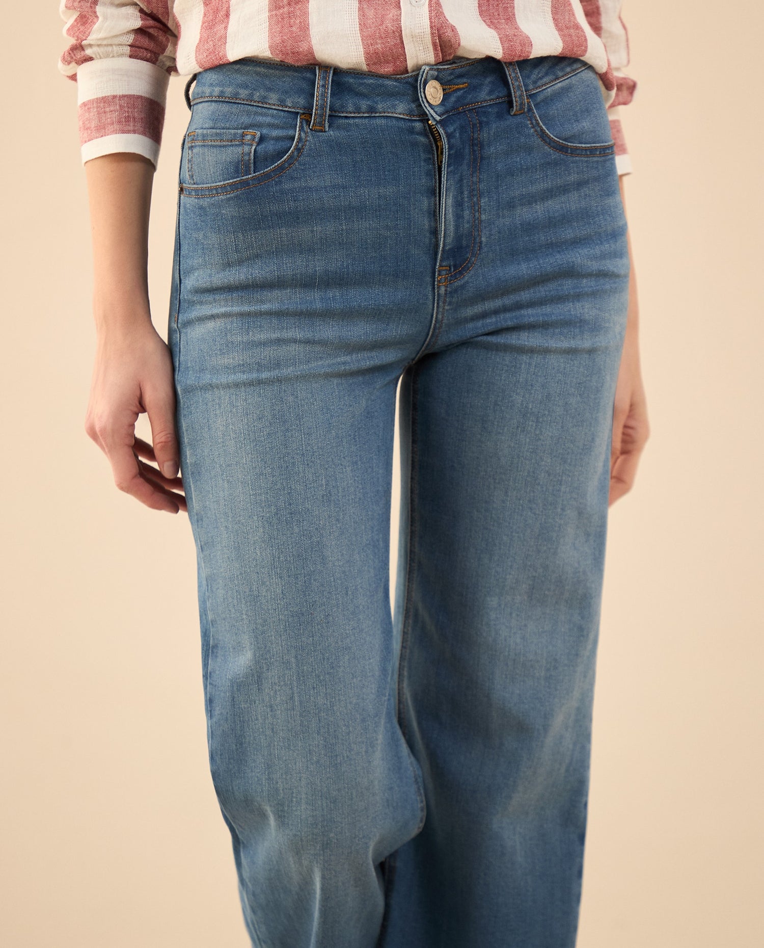 Jean Wide Leg tono medio para mujer - Azul
