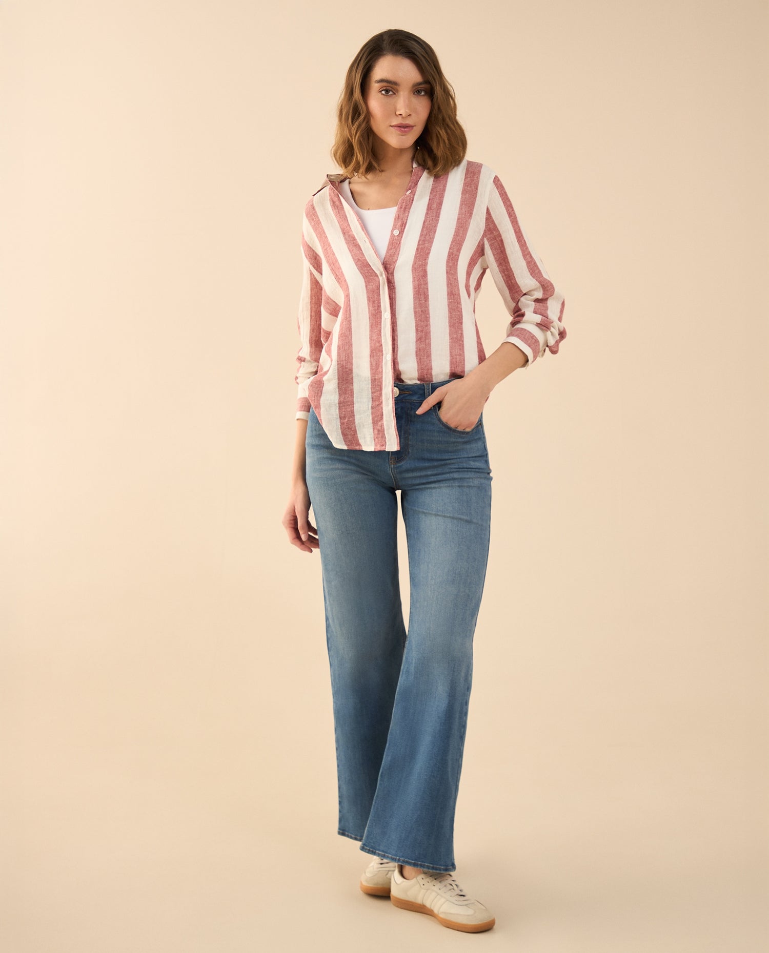 Jean Wide Leg tono medio para mujer - Azul