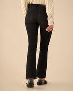 Jean Straight en black denim para mujer - Negro
