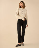 Jean Straight en black denim para mujer - Negro