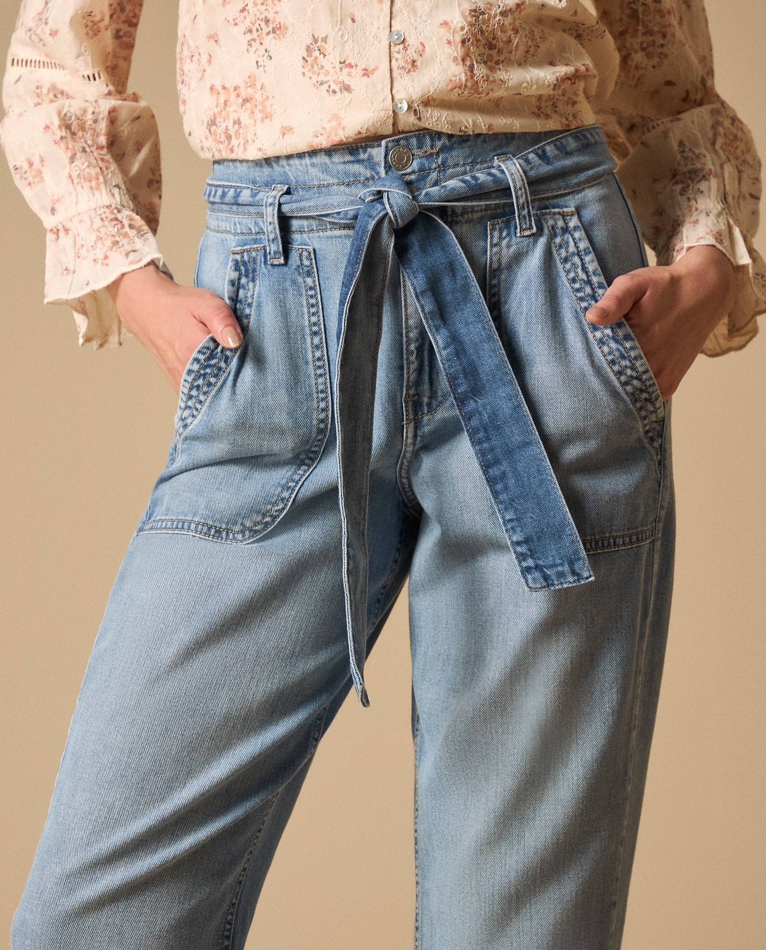 Jean trendy largo tobillero - Azul