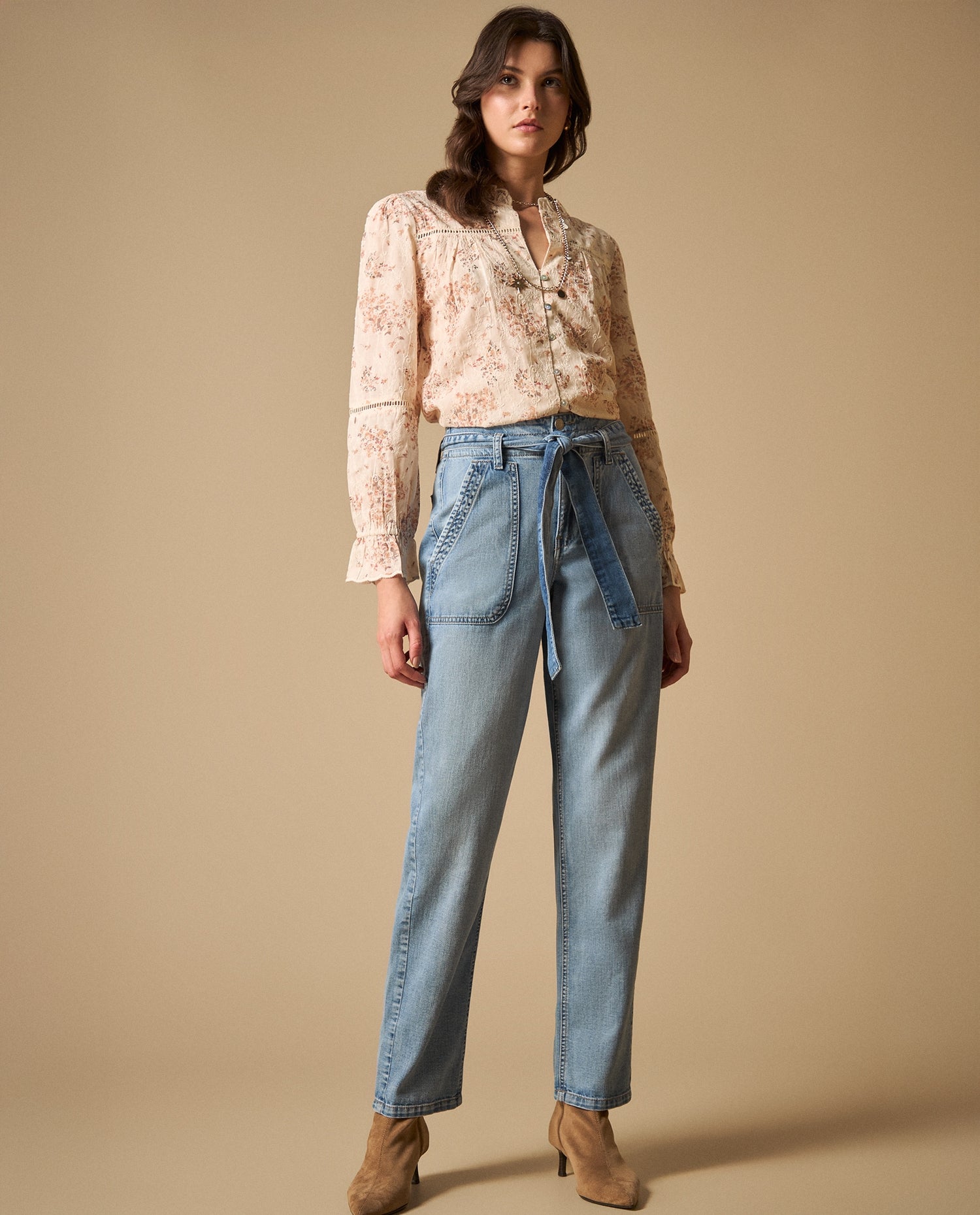 Jean trendy largo tobillero - Azul