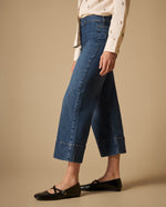 Jean culotte largo crop silueta amplia - Azul