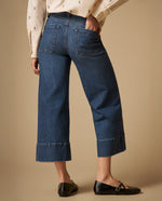Jean culotte largo crop silueta amplia - Azul