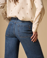 Jean culotte largo crop silueta amplia - Azul