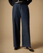 Pantalón chino de algodón liviano pierna amplia - Azul