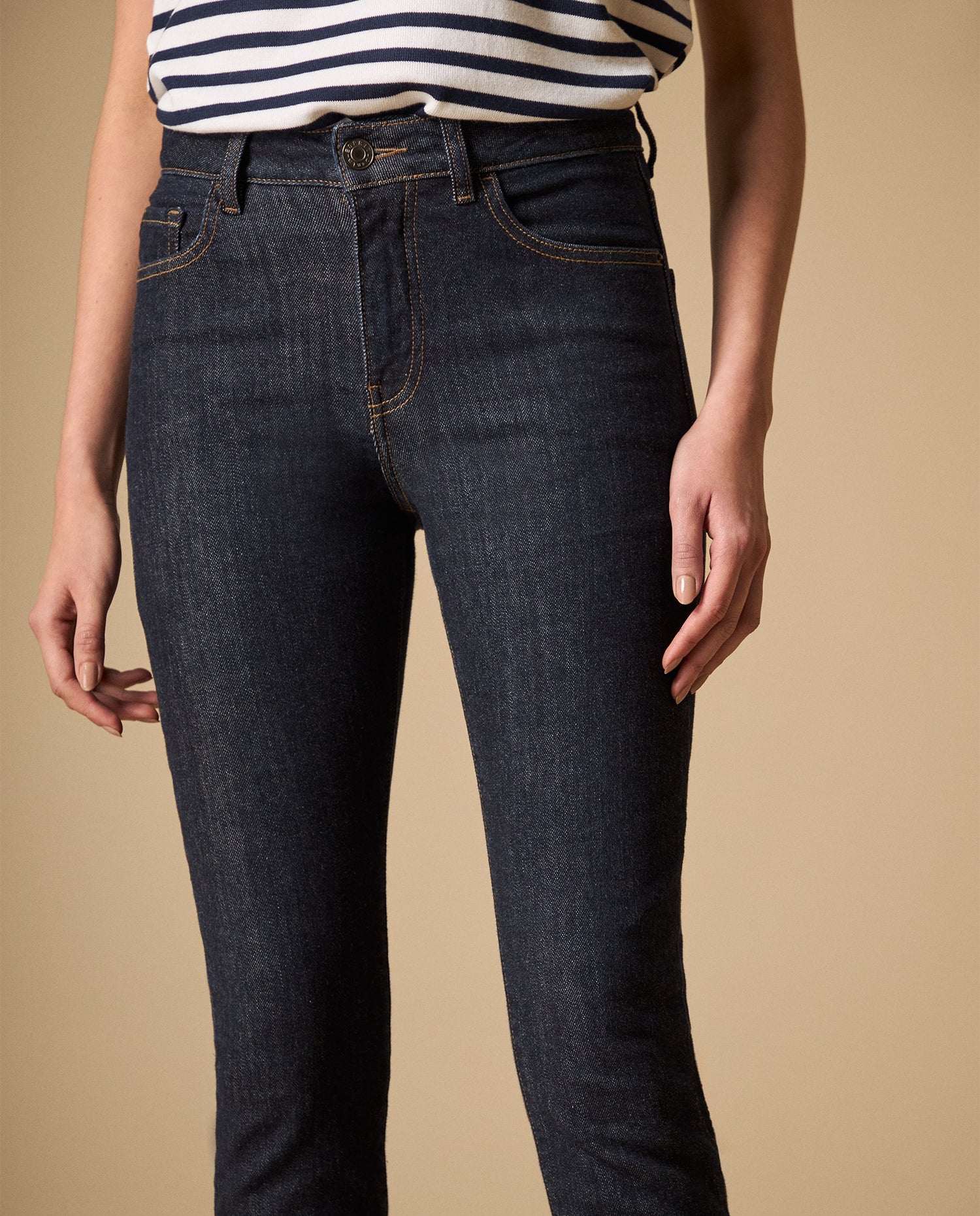 Jean slim con stretch largo regular - Azul