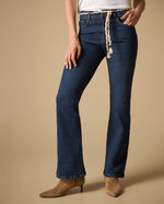 Jean flare pierna amplia tiro medio - Azul